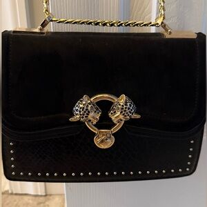 Black Mini Bag with Gold Accents
